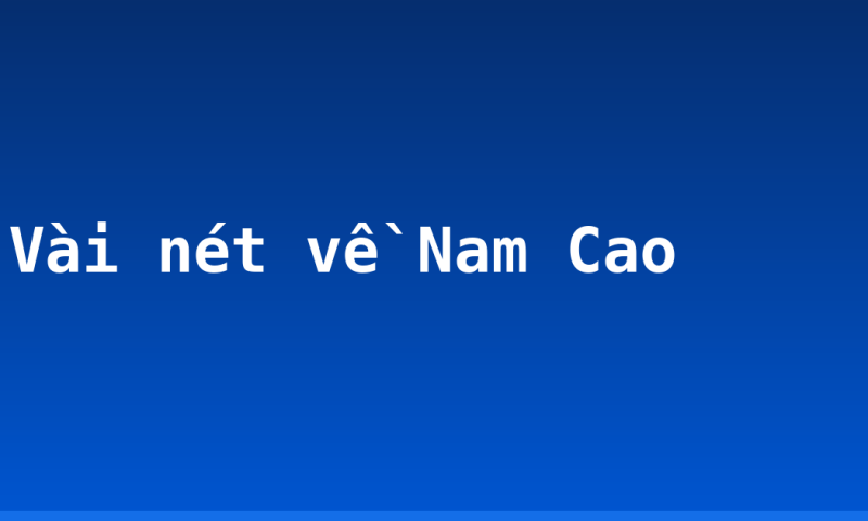 Vài nét về Nam Cao