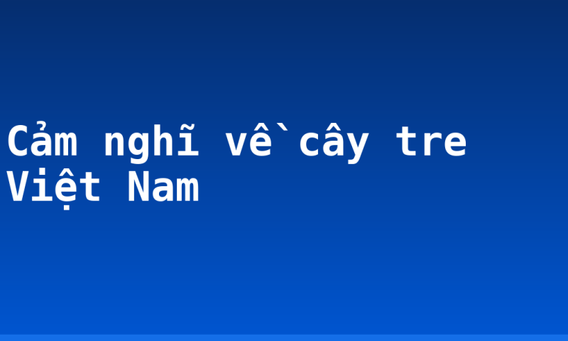 Cảm nghĩ về cây tre Việt Nam