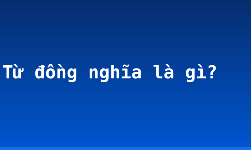 Từ đồng nghĩa là gì?