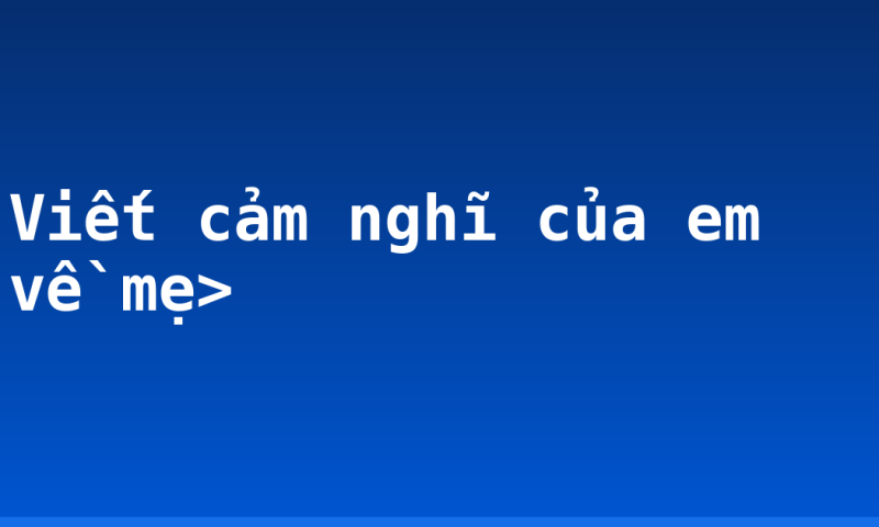Viết cảm nghĩ của em về mẹ>