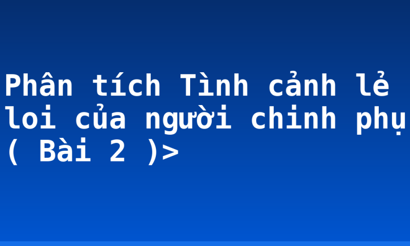Phân tích Tình cảnh lẻ loi của người chinh phụ ( Bài 2 )>