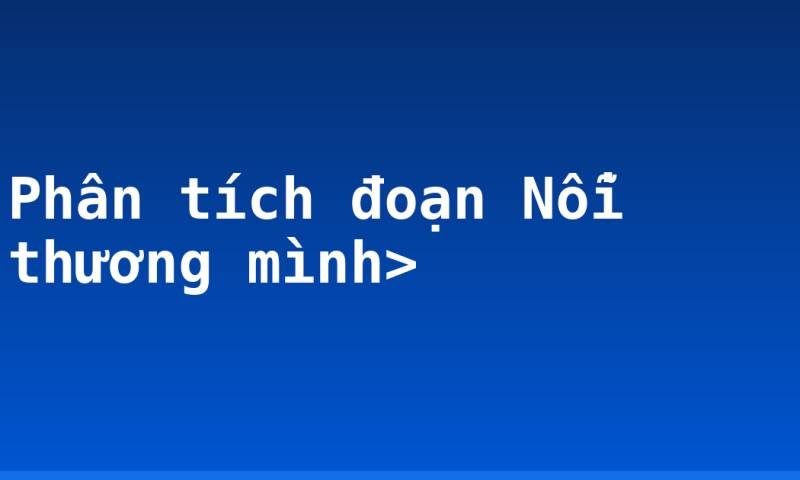 Phân tích đoạn Nỗi thương mình>