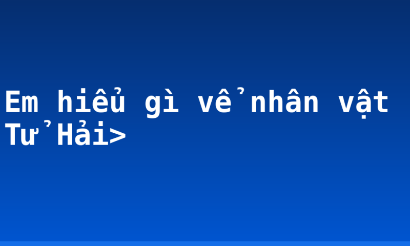 Em hiểu gì vể nhân vật Tử Hải>
