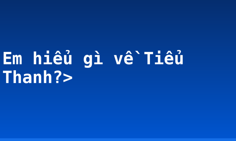 Em hiểu gì về Tiểu Thanh?>