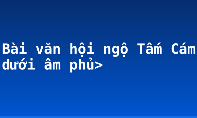 Bài văn hội ngộ Tấm Cám dưới âm phủ>
