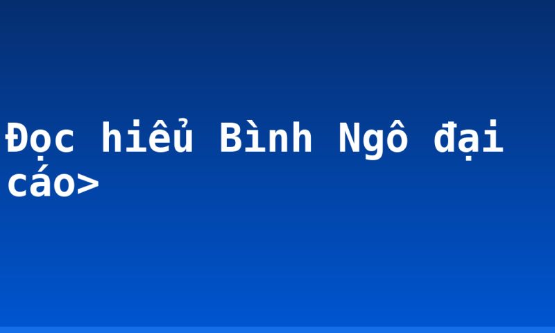 Đọc hiểu Bình Ngô đại cáo>