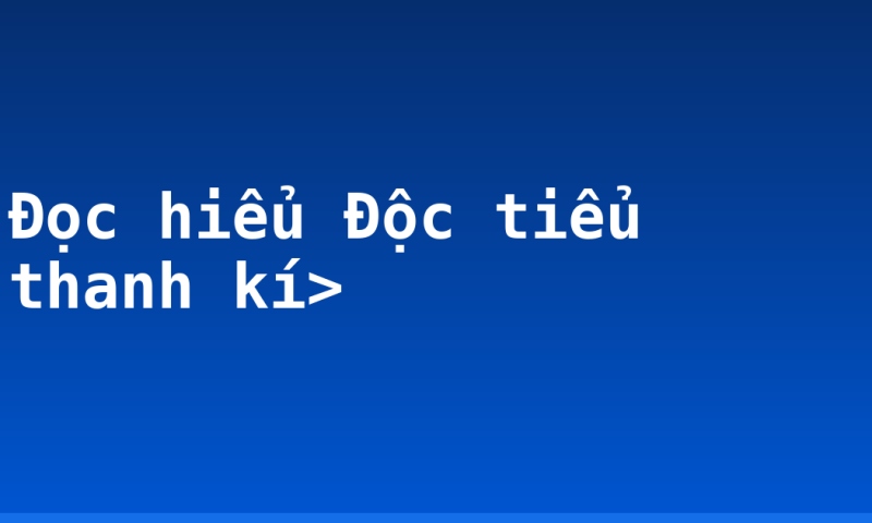 Đọc hiểu Độc tiểu thanh kí>