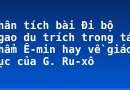 Phân tích bài Đi bộ ngao du trích trong tác phẩm Ê-min hay về giáo dục của G. Ru-xô