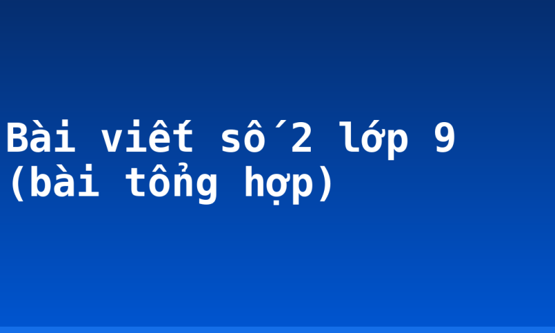 Bài viết số 2 lớp 9 (bài tổng hợp)