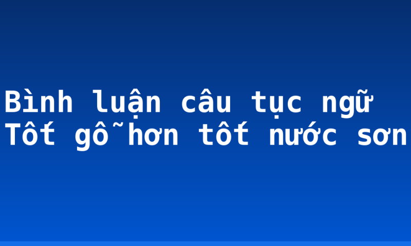 Bình luận câu tục ngữ Tốt gỗ hơn tốt nước sơn