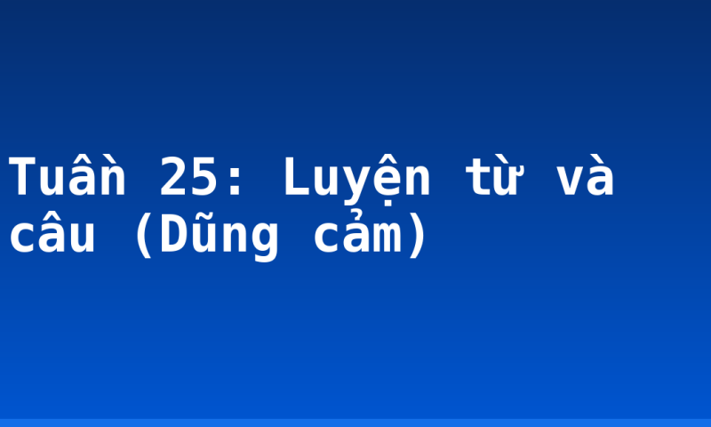 Tuần 25: Luyện từ và câu (Dũng cảm)