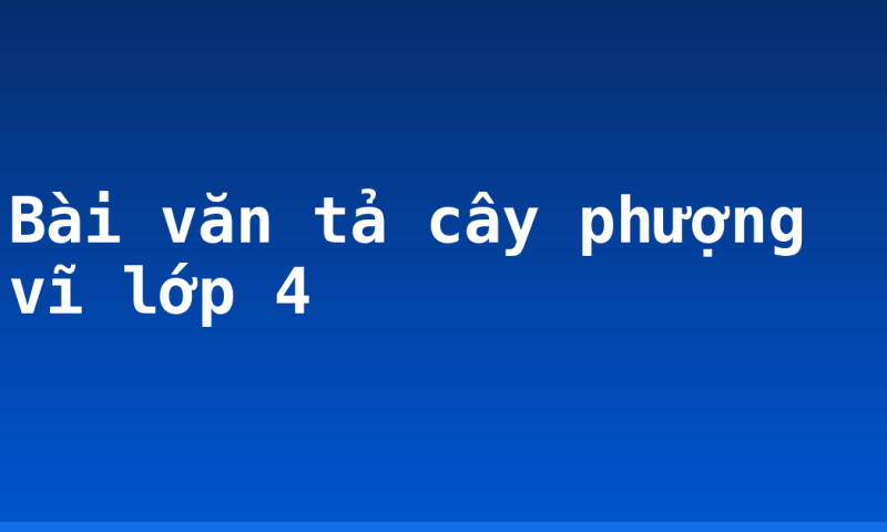 Bài văn tả cây phượng vĩ lớp 4