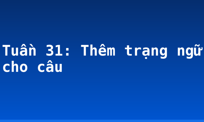 Tuần 31: Thêm trạng ngữ cho câu