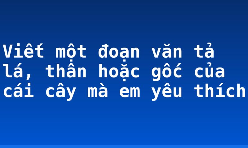 Viết một đoạn văn tả lá, thân hoặc gốc của cái cây mà em yêu thích
