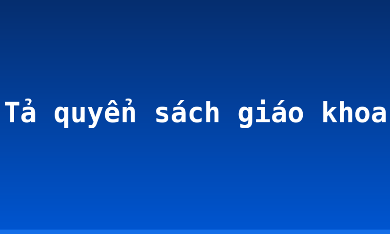 Tả quyển sách giáo khoa