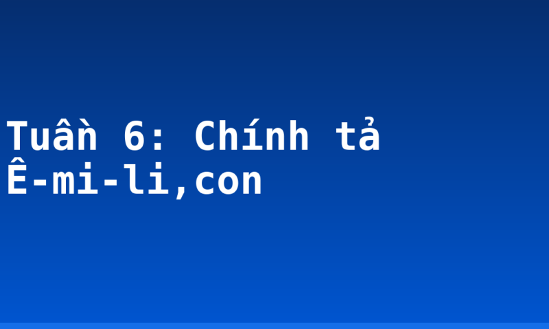 Tuần 6: Chính tả Ê-mi-li,con