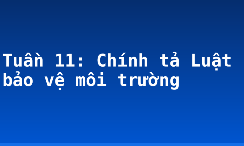 Tuần 11: Chính tả Luật bảo vệ môi trường