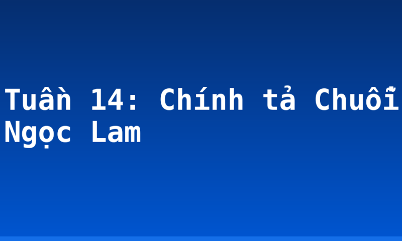 Tuần 14: Chính tả Chuỗi Ngọc Lam