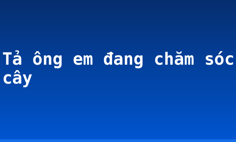 Tả ông em đang chăm sóc cây