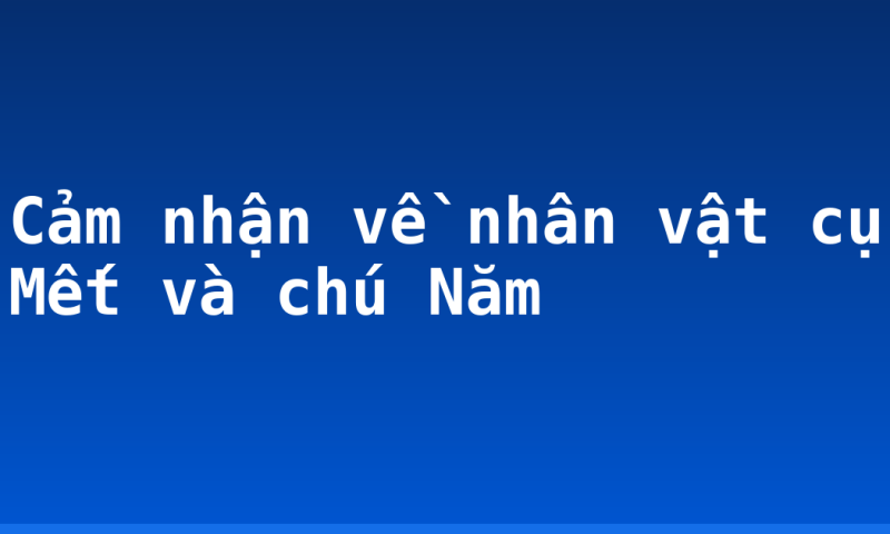 Cảm nhận về nhân vật cụ Mết và chú Năm