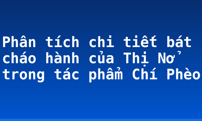 Phân tích chi tiết bát cháo hành của Thị Nở trong tác phẩm Chí Phèo