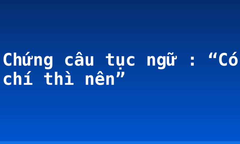 Chứng câu tục ngữ : “Có chí thì nên”