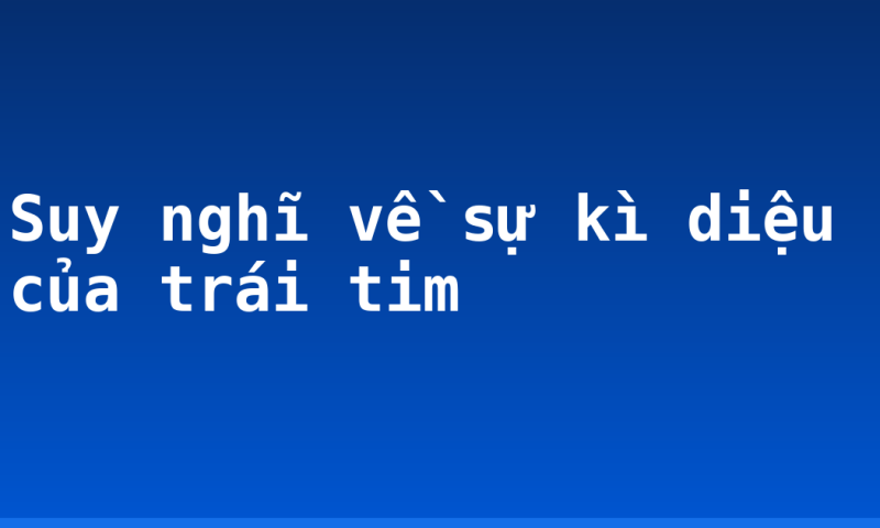 Suy nghĩ về sự kì diệu của trái tim