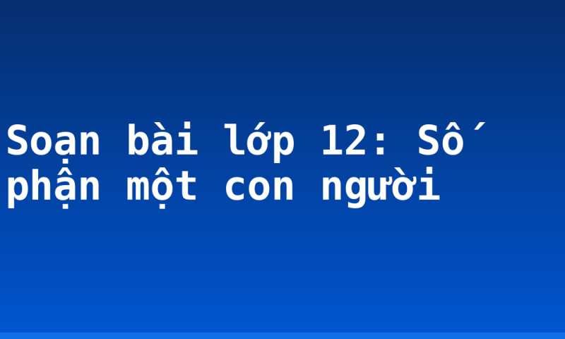 Soạn bài lớp 12: Số phận một con người