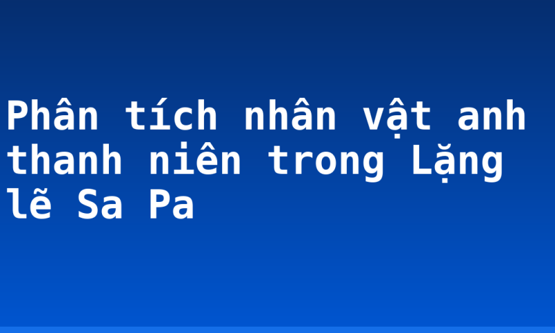 Phân tích nhân vật anh thanh niên trong Lặng lẽ Sa Pa
