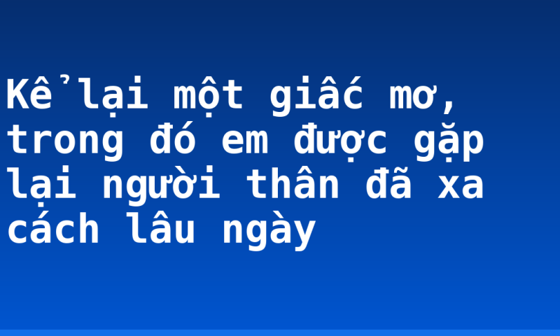 Kể lại một giấc mơ, trong đó em được gặp lại người thân đã xa cách lâu ngày