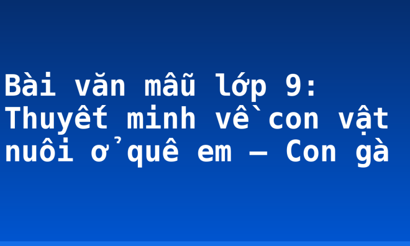Bài văn mẫu lớp 9: Thuyết minh về con vật nuôi ở quê em – Con gà