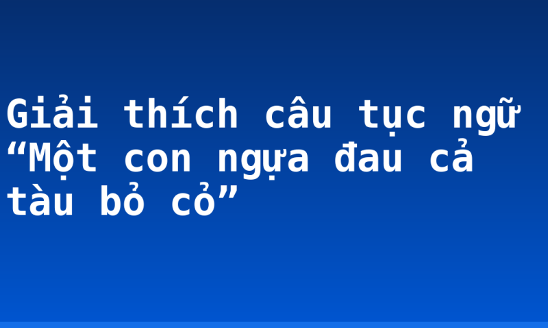 Giải thích câu tục ngữ “Một con ngựa đau cả tàu bỏ cỏ”