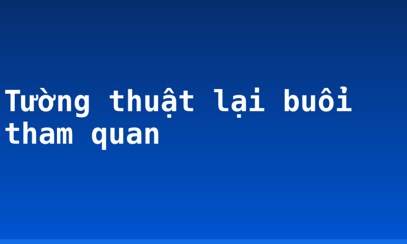 Tường thuật lại buổi tham quan